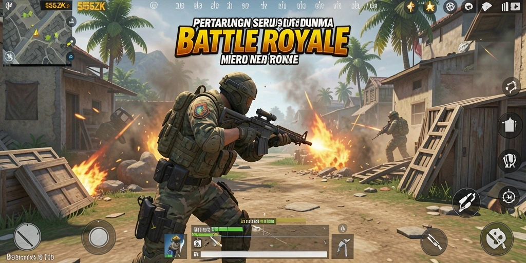 Gameplay seru Battle Royale di 555ZK.