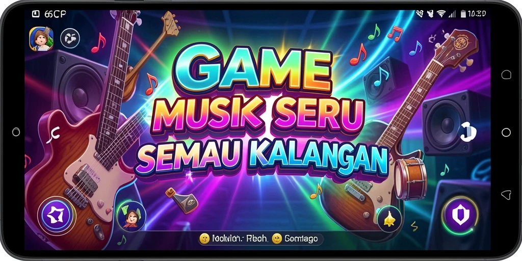 Tangkapan layar utama 6CF menampilkan gameplay seru dengan berbagai pilihan musik.