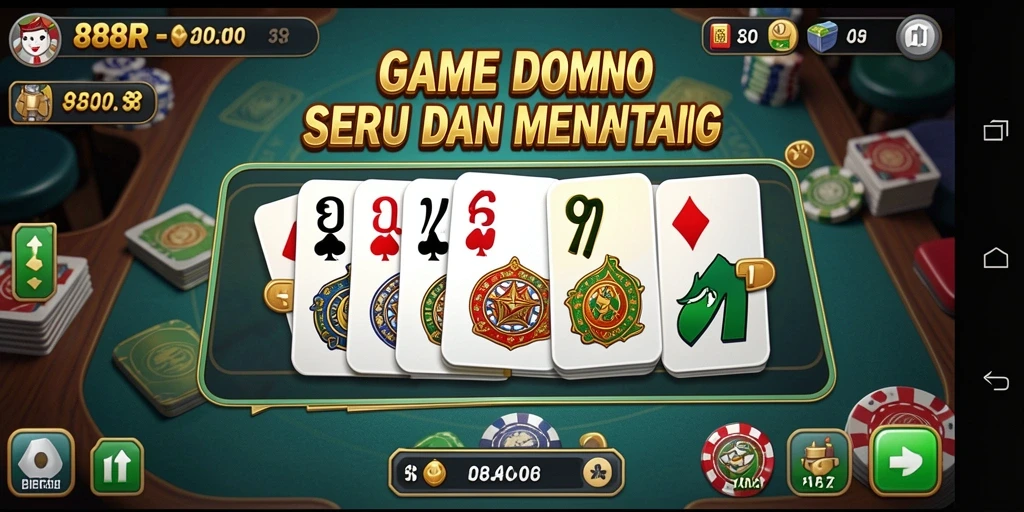 Screenshot 888R menampilkan gameplay Domino yang seru dan interaktif.