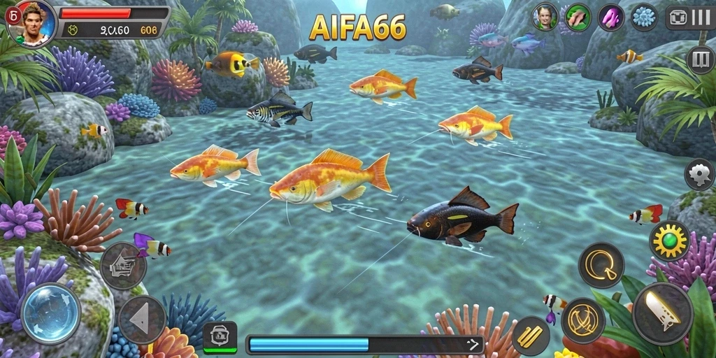 Tampak action seru saat menembak ikan di AIFA66.