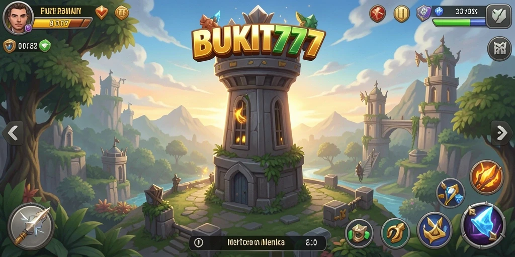 Tampilan gameplay BUKIT777 yang mendebarkan dan strategis.