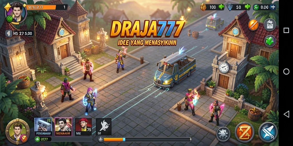 Screenshot gameplay DRAJA777 menampilkan aksi mengumpulkan sumber daya Idle yang asyik.