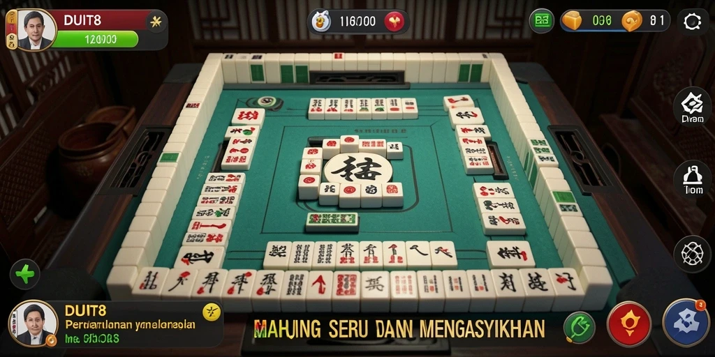 Gameplay sinematik DUIT8 dalam Mahjong yang menantang.