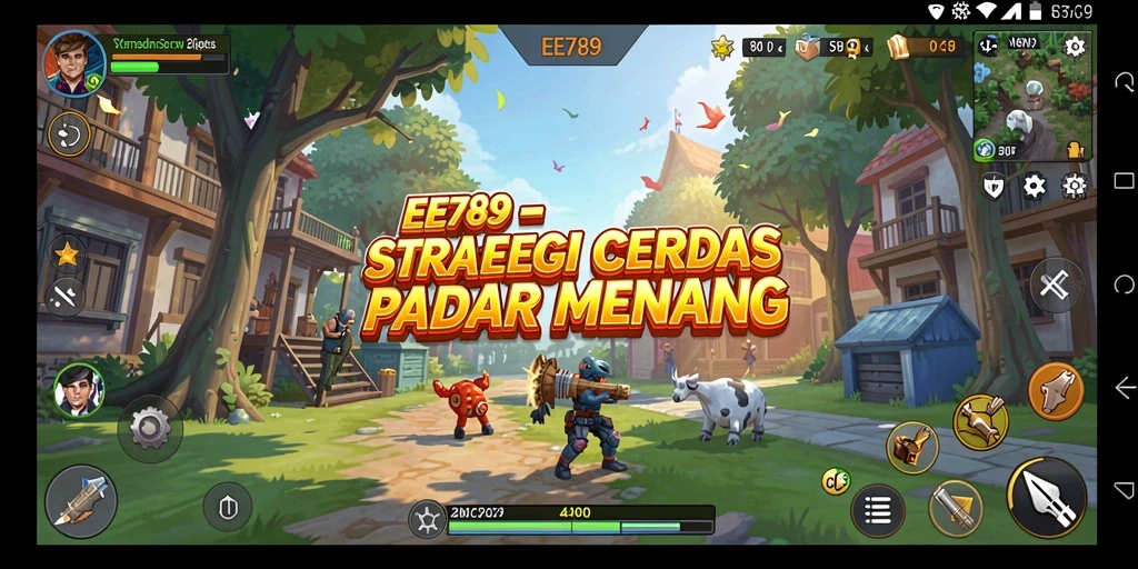 Tampilan gameplay EE789 menunjukkan pertempuran strategis yang intens.