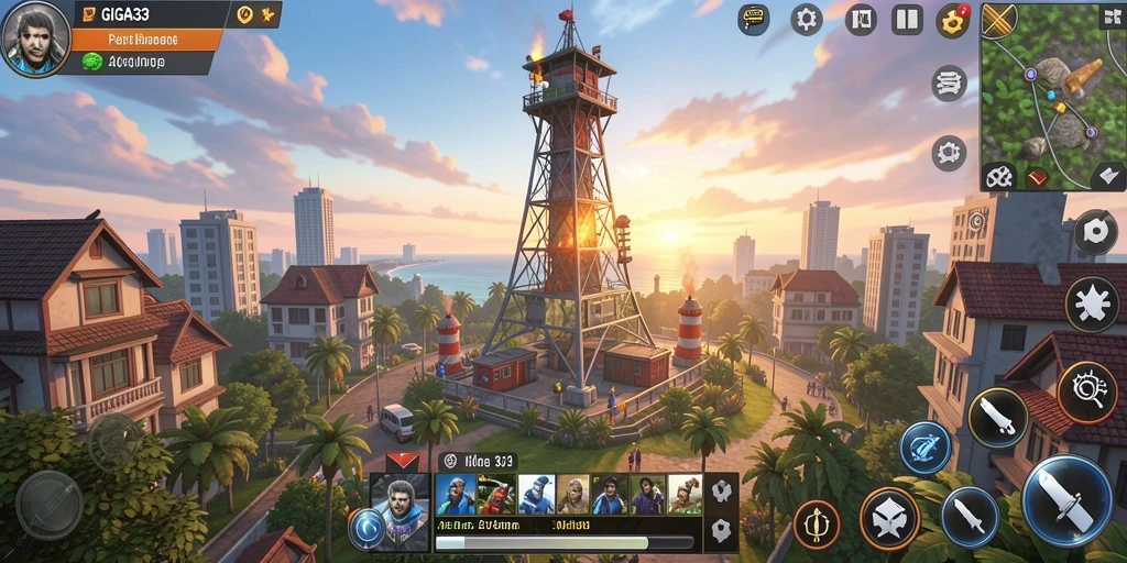 Tampilan menawan dari gameplay GIGA33 Tower Defense yang menegangkan.