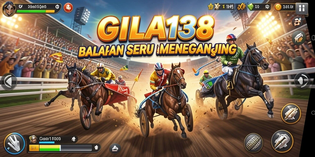Tampilan gameplay GILA138 yang menegangkan dan penuh aksi balapan.
