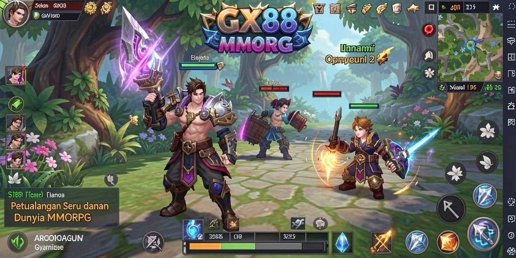 Tampilan gameplay menakjubkan dari GX88 di dunia MMORPG.