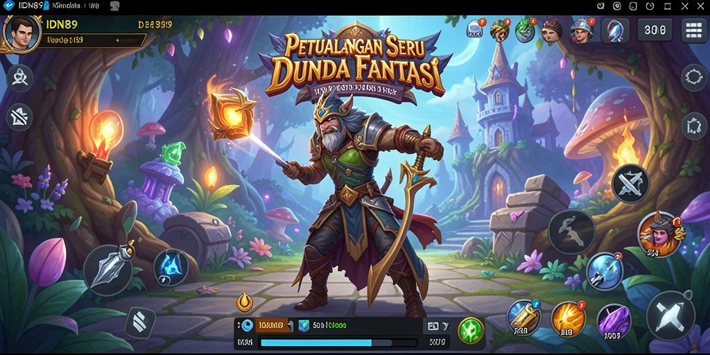 Screenshot utama menampilkan aksi epik dalam game Adventure.