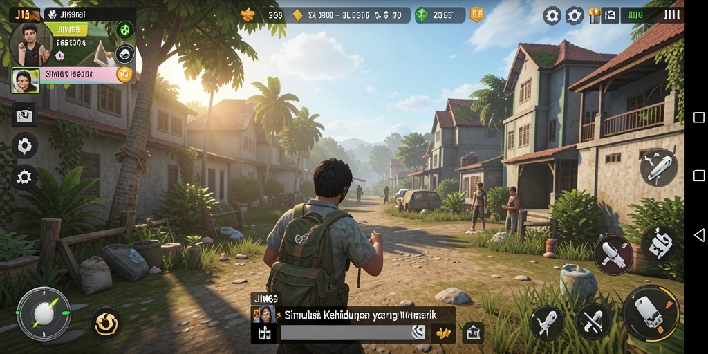 Tampilan gameplay menarik dari JIN69 yang menampilkan momen interaksi sosial.