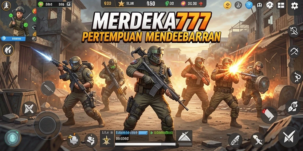 Tampilan menarik gameplay Battle Royale MERDEKA777 yang seru.