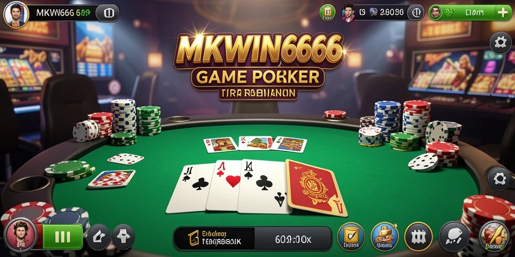 Tampilan gameplay Poker yang mendebarkan di MKWIN666.