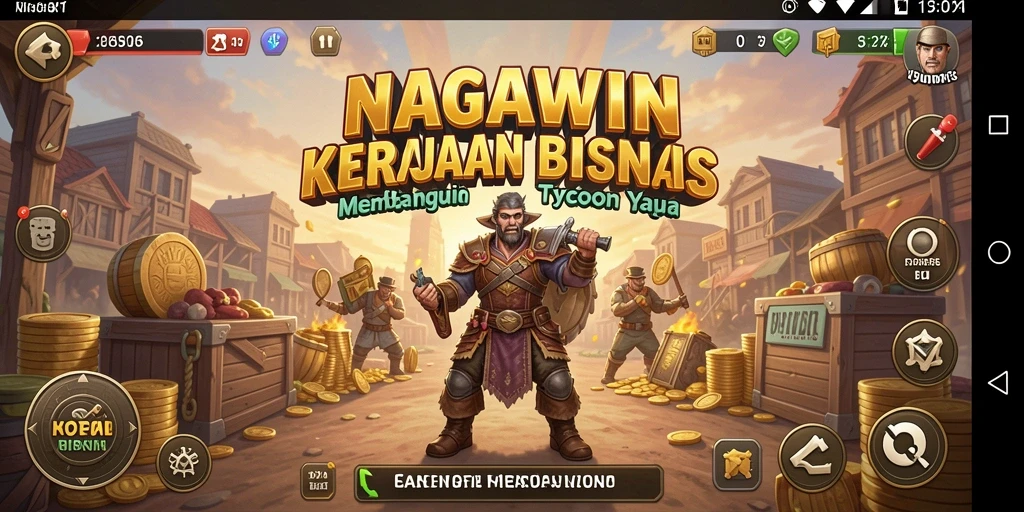 Tampilan gameplay NAGAWIN yang menawan dengan grafik Tycoon.