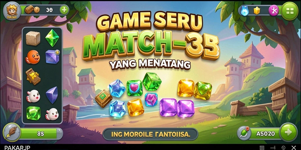 Tampilan gameplay seru di PAKARJP game Match-3.
