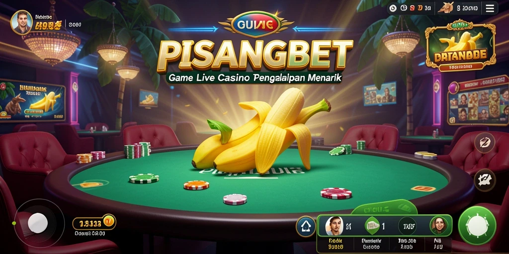 Screenshot gameplay PISANGBET yang menampilkan dealer langsung dalam aksi.