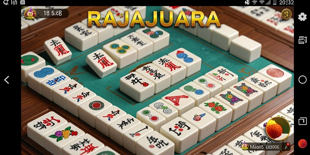 Tampilan gameplay Mahjong yang menarik dalam RAJAJUARA.