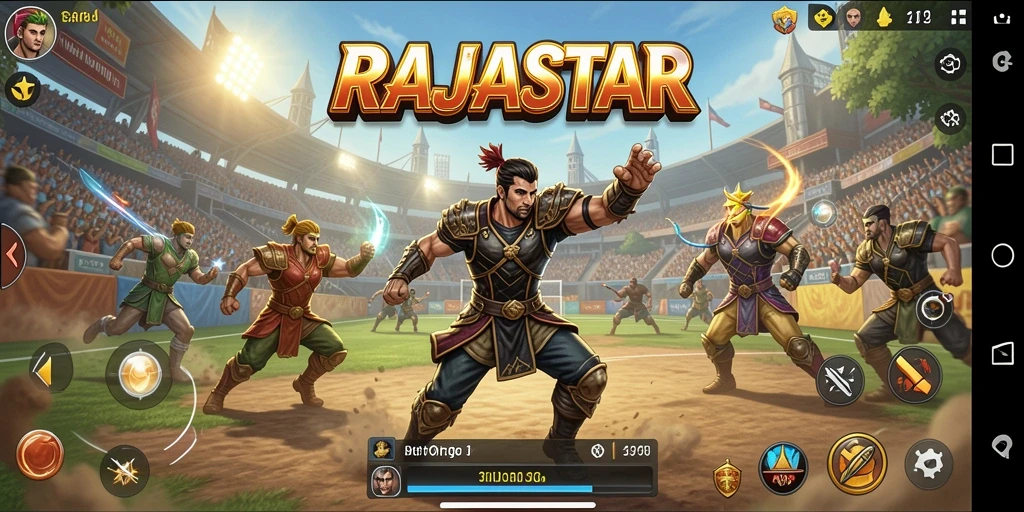 Screenshot gameplay RAJASTAR menunjukkan aksi seru olahraga multiplayer.
