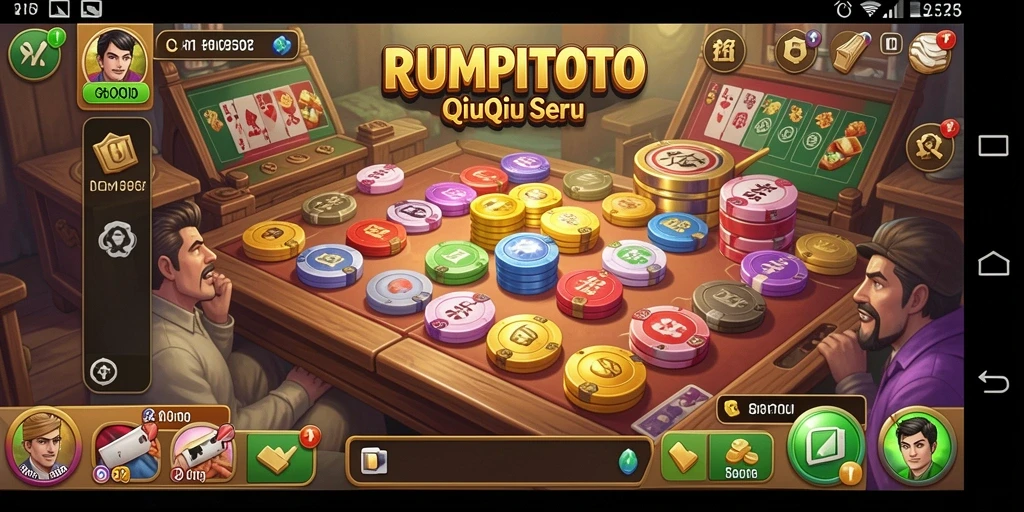 Tangkapan layar gameplay RUMPITOTO menunjukkan intensitas permainan QiuQiu.