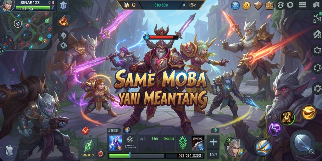 Tampilan gameplay SINAR123 yang seru dalam pertarungan MOBA.