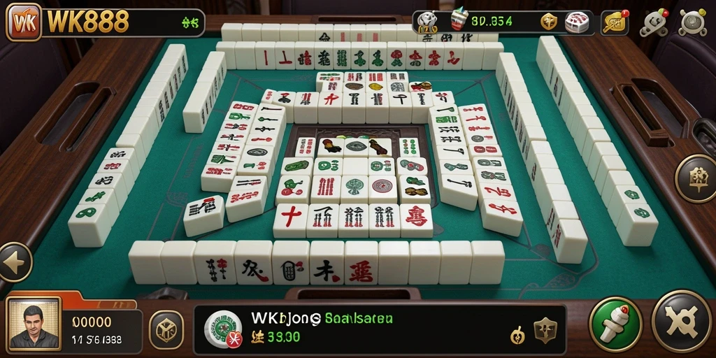 Screenshot gameplay WK888 dengan grafis Mahjong yang menawan.