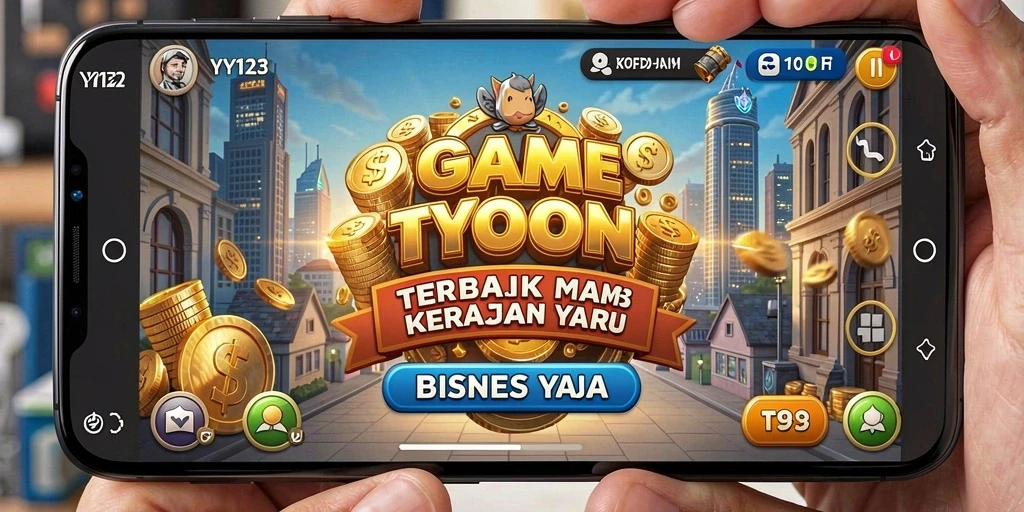 Screenshot utama YY123 menampilkan gameplay Tycoon yang menarik.